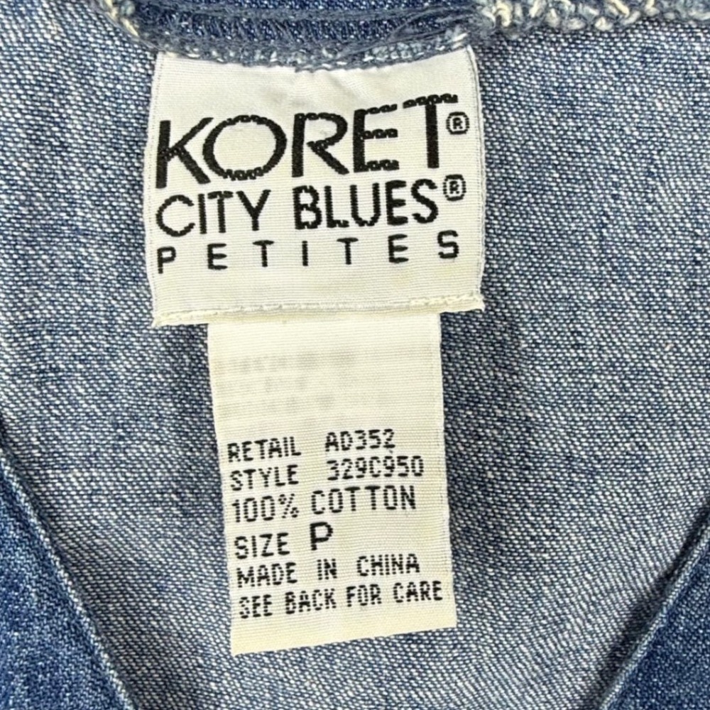 Koret City Blues Petites Blue Denim Button Front Jumper Dress S Y2K 90s prairie - Picture 4 of 10